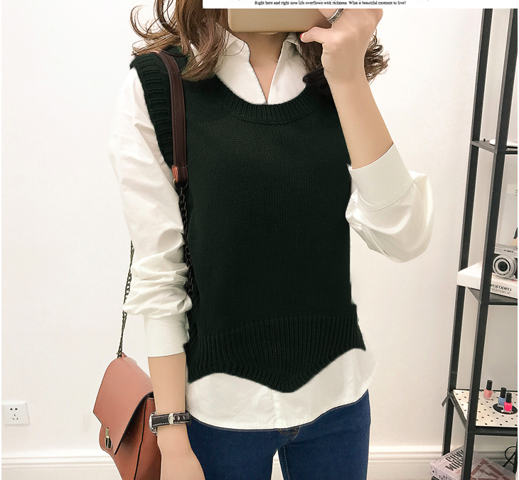 WT3808 Fashion Two Pieces Top Black (1 Set)