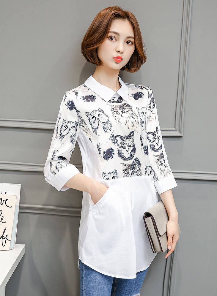 WT3809 Korea Stylish Top White