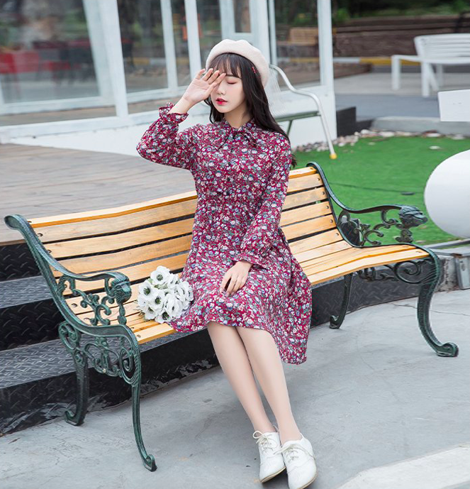 WD7561 Pretty Floral Dress As Picture