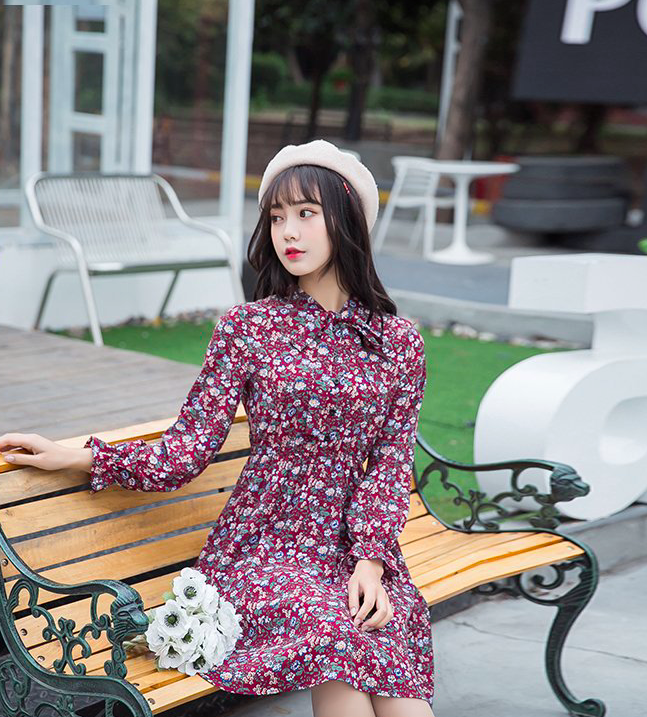 WD7561 Pretty Floral Dress As Picture