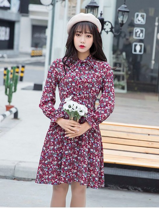 WD7561 Pretty Floral Dress As Picture