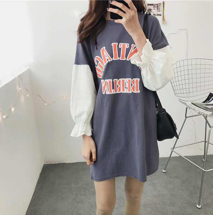 WD7591 Korea Trendy Dress Grey