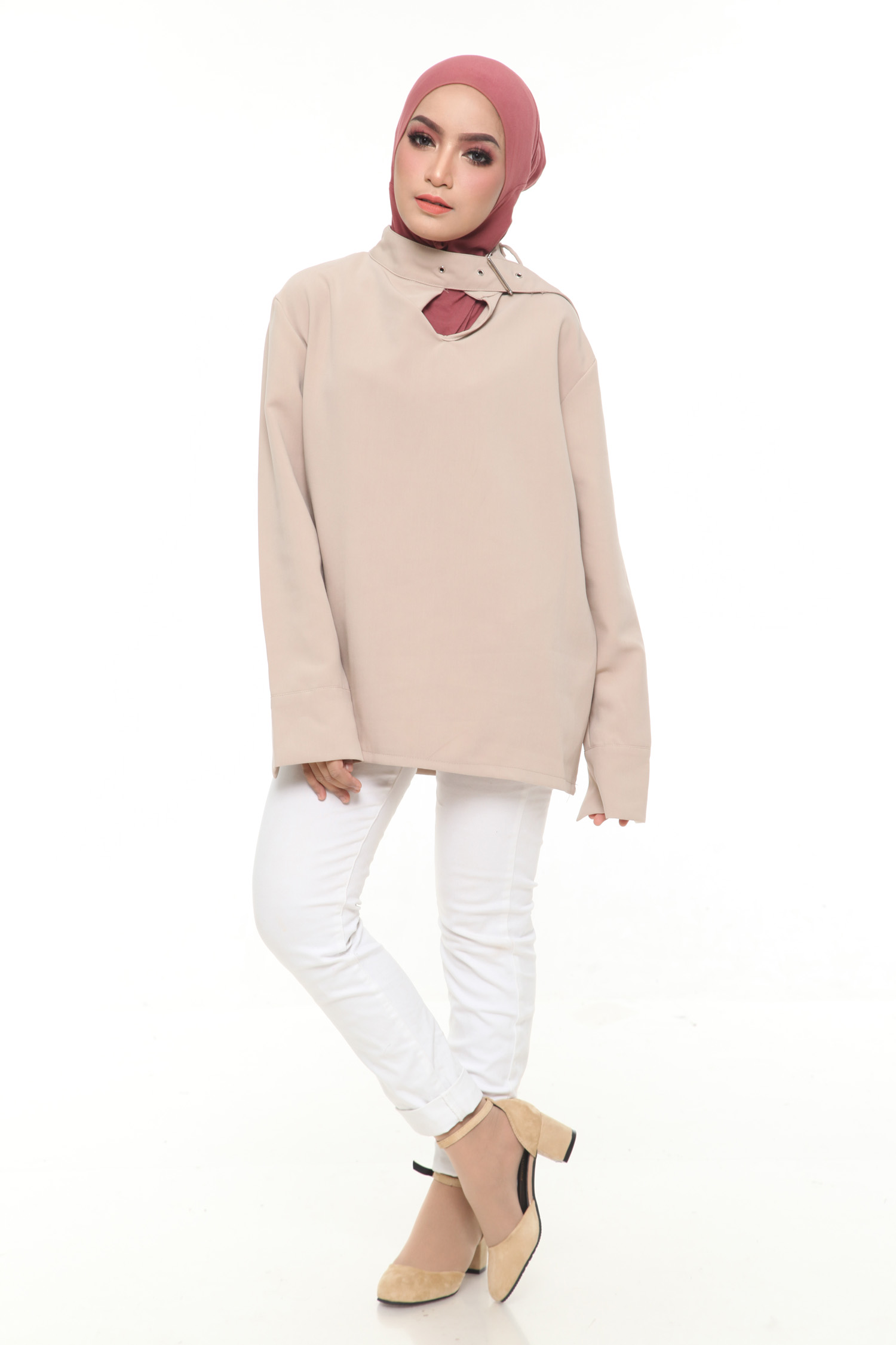 HA023 Clog Heels Beige