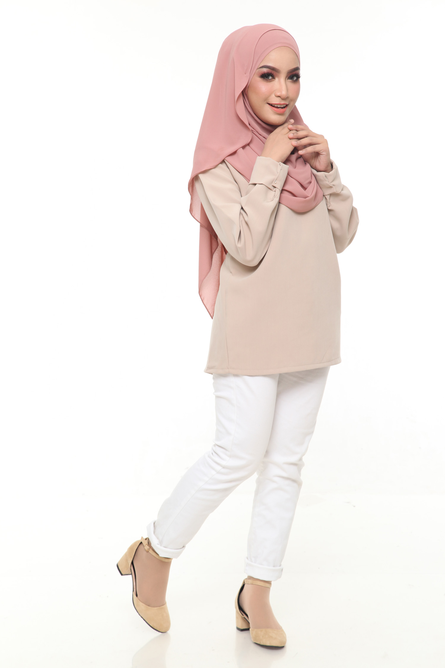 HA023 Clog Heels Beige