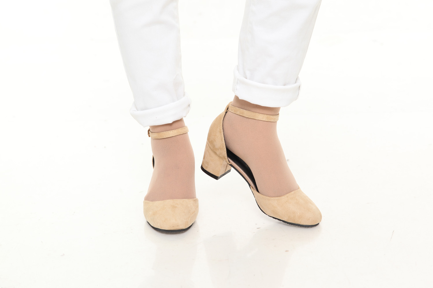 HA023 Clog Heels Beige