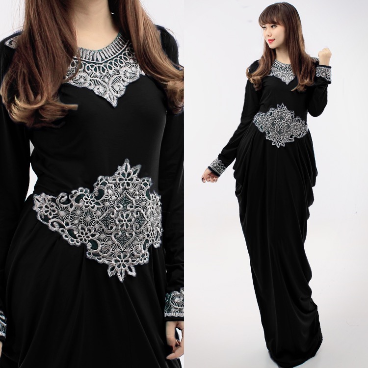 JW5003 Quality Jubah Dress Black