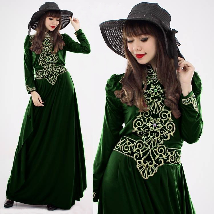 JW5006 Korea Jubah Dress Green