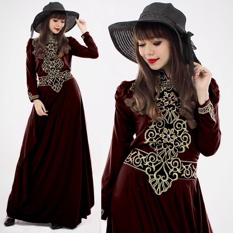 JW5006 Korea Jubah Dress Maroon