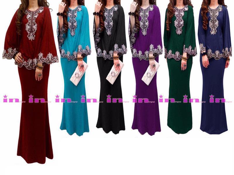 JW5007 Kurung Batwing With Skirt Maroon