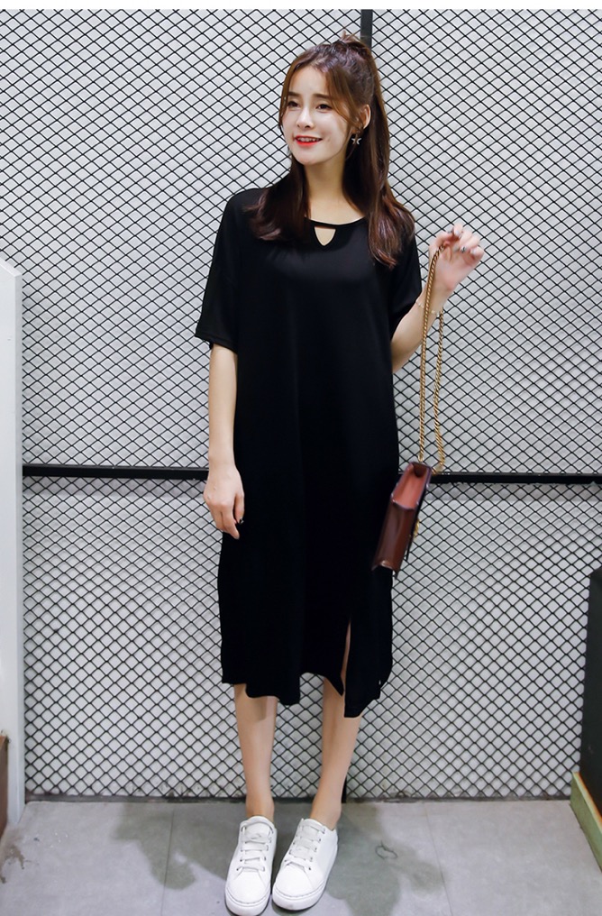 WD7593 Stylish Casual Dress Black