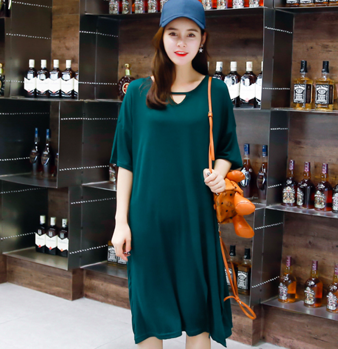 WD7593 Stylish Casual Dress Green