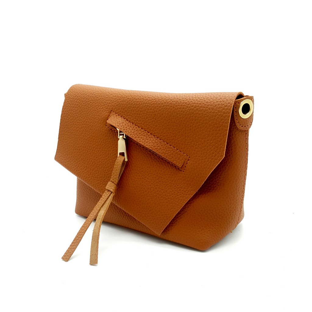 HA028 Zipper Sling Bags Brown