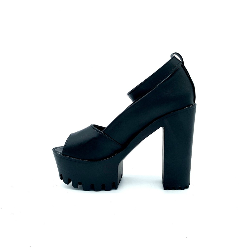 HA036 Strap Ankle Clogs Black