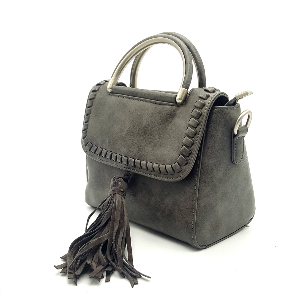 HA047 Tassels Tote Bag Grey