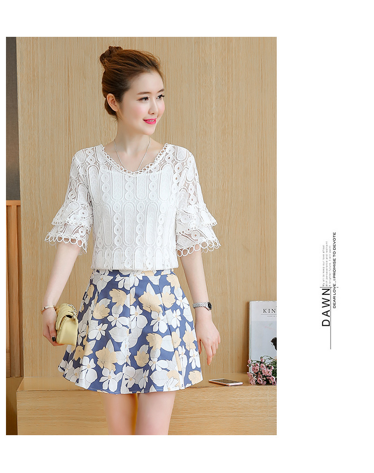 WT3848 Pretty Top and Skirt Set As Picture