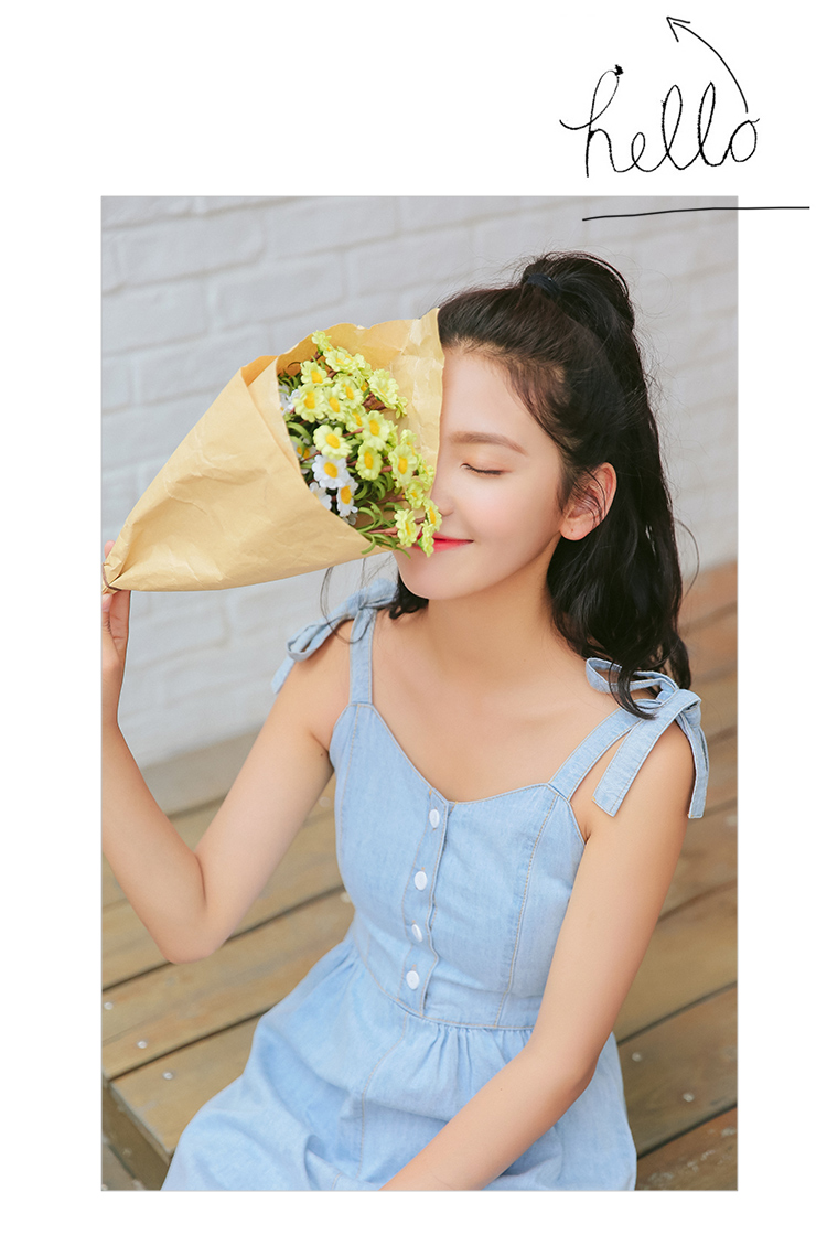 WP3849 Lovely Denim Jumpsuit Light Blue