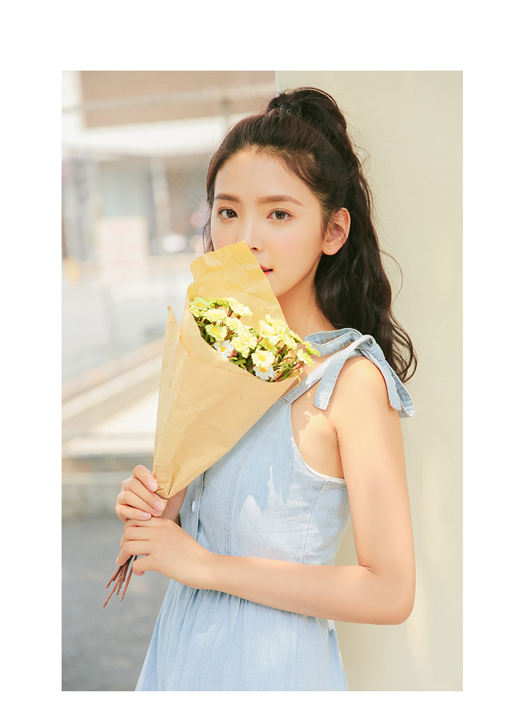 WP3849 Lovely Denim Jumpsuit Light Blue