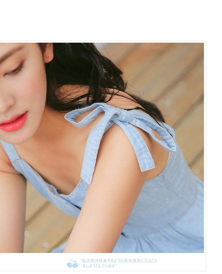 WP3849 Lovely Denim Jumpsuit Light Blue