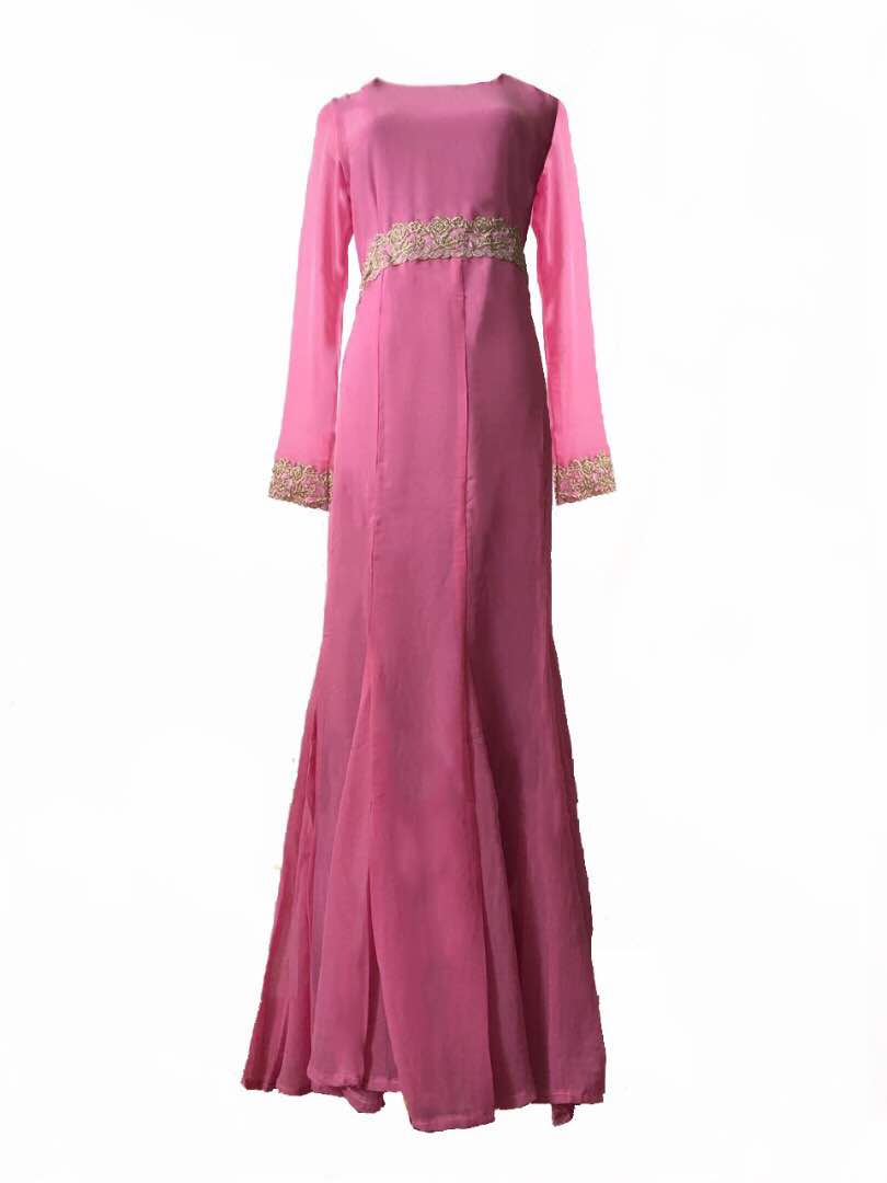 JW5009 Lace Mermaid Dress Pink