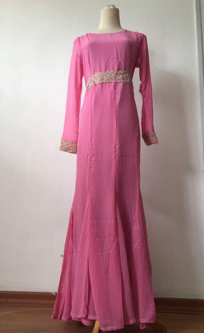 JW5009 Lace Mermaid Dress Pink