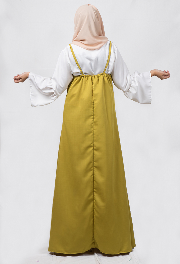 JW5019 Long Slip A-Cut Dress Mustard