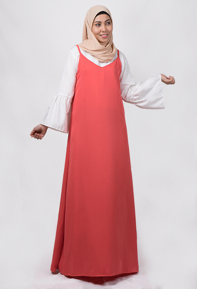 JW5019 Long Slip A-Cut Dress Red