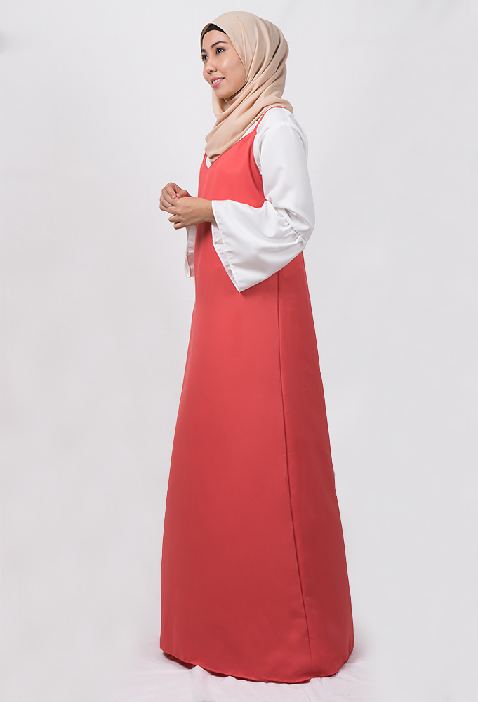 JW5019 Long Slip A-Cut Dress Red