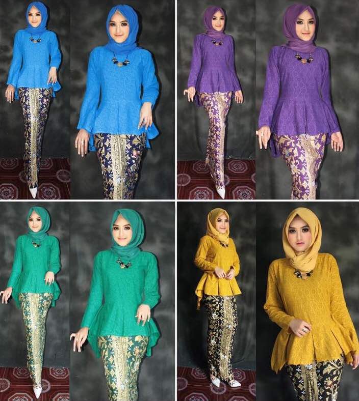 JW5018 Fishtail Peplum Set Blue