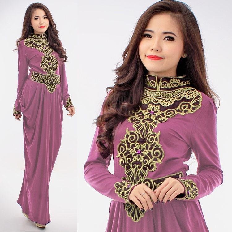 JW5002 Korea Jubah Dress Dusty Purple
