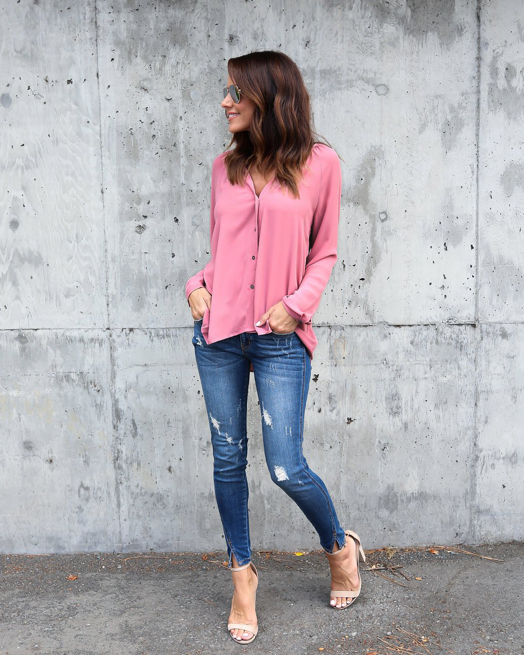 VW12059 Casual Top Pink