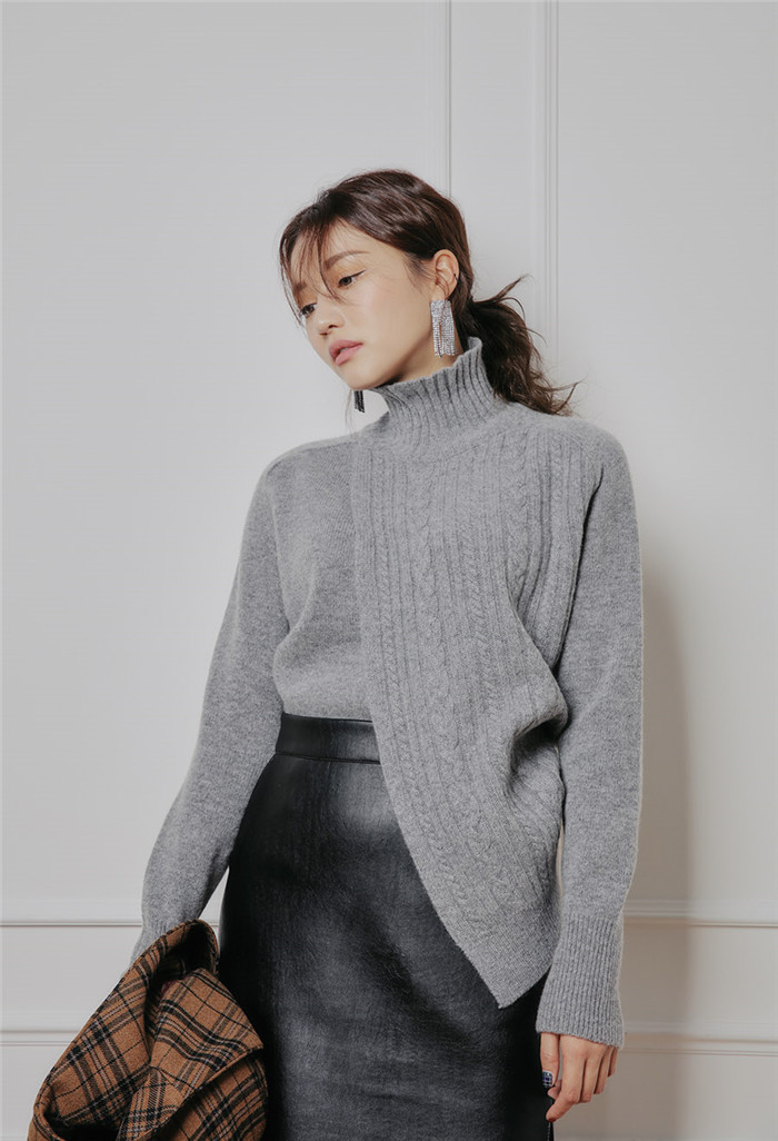 VW12106 Stylish Long Top Grey