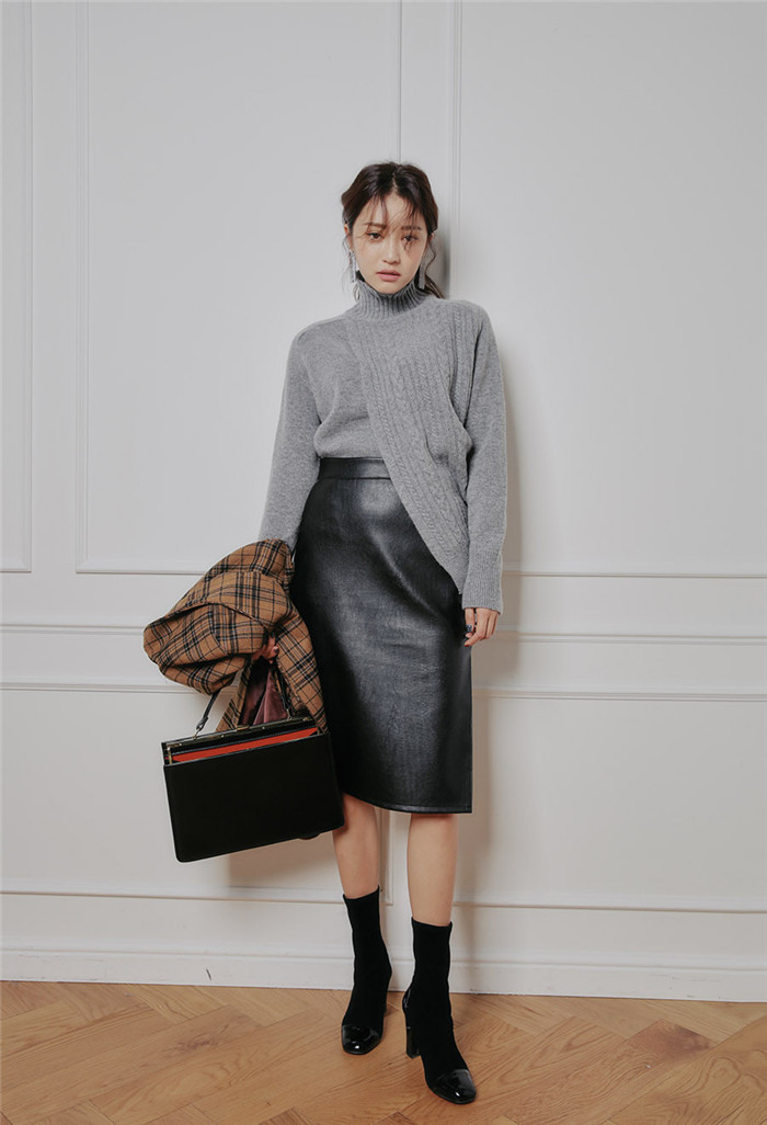 VW12106 Stylish Long Top Grey