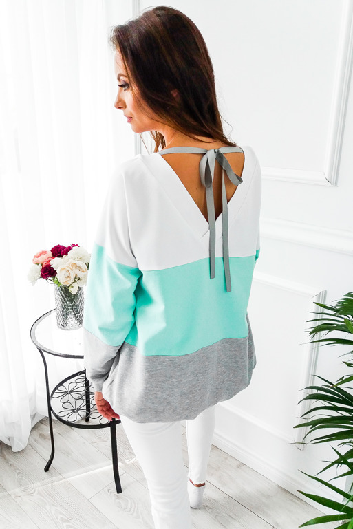 VW12124 Charming Stripe Top Light Blue