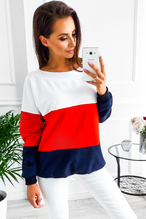 VW12124 Charming Stripe Top Red