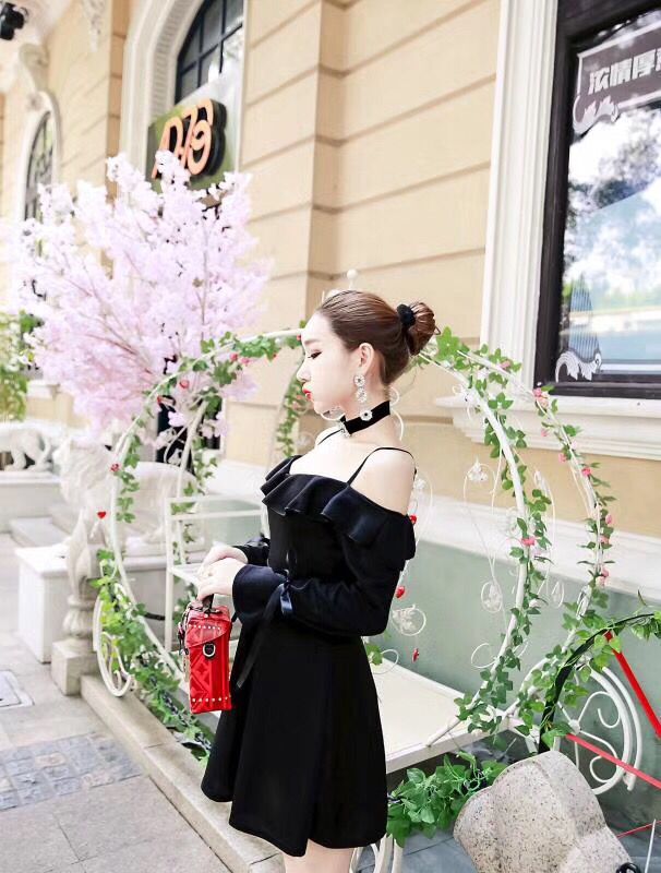 GW1971 Sexy Off Shoulder Dress Black