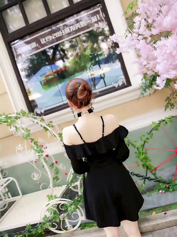 GW1971 Sexy Off Shoulder Dress Black