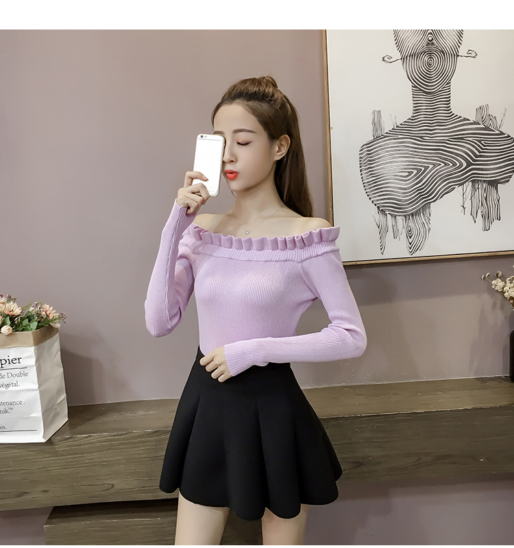 GW1981 Sweet Off Shoulder Top Purple