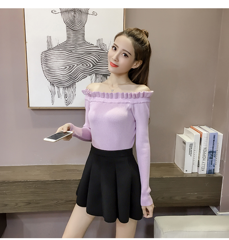 GW1981 Sweet Off Shoulder Top Purple