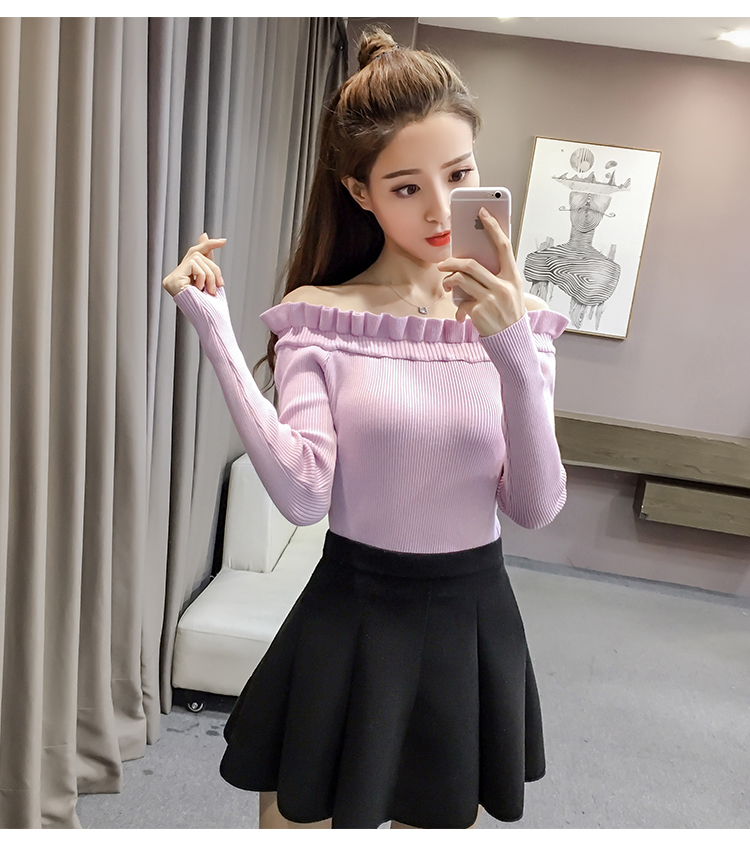 GW1981 Sweet Off Shoulder Top Purple