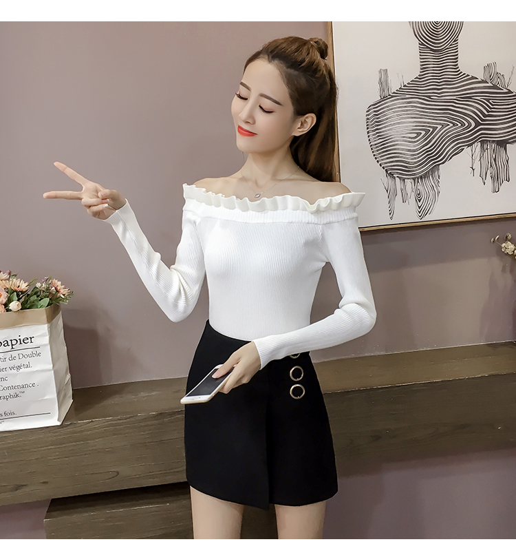 GW1981 Sweet Off Shoulder Top White