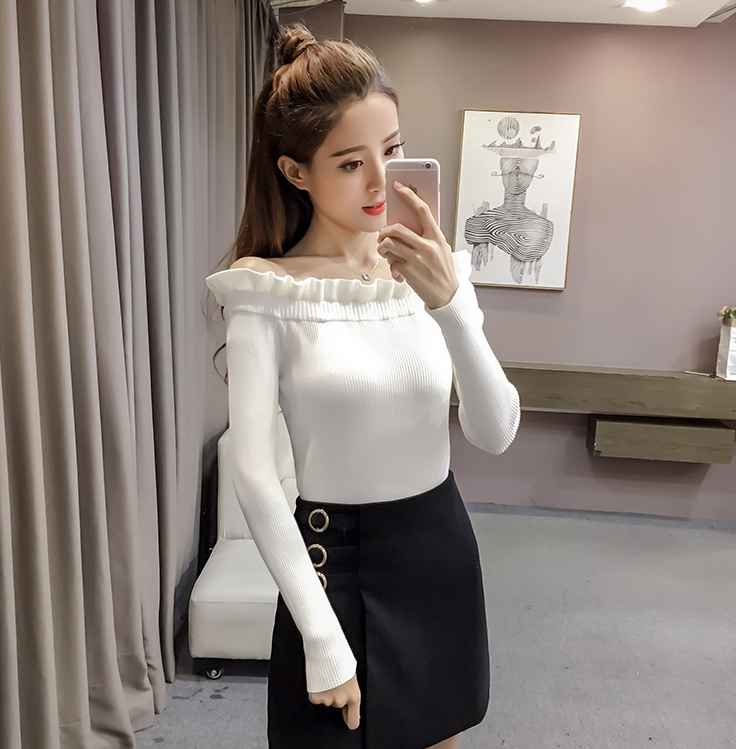 GW1981 Sweet Off Shoulder Top White