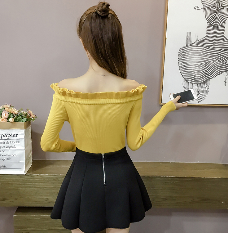 GW1981 Sweet Off Shoulder Top Yellow