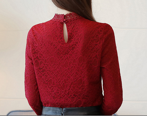 GW2068 Unique Lace Top Red