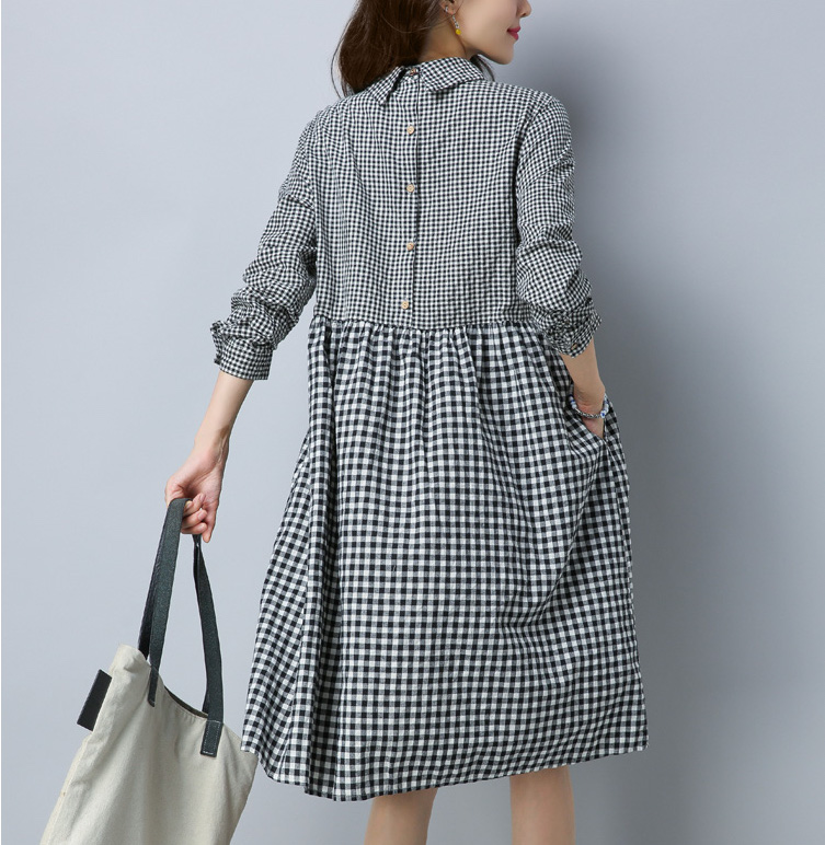 GW2089 Sweet Checker Dress Black
