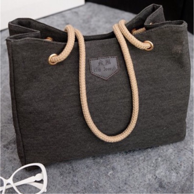 KW80181 Canvas Fashion Tote Bag Black