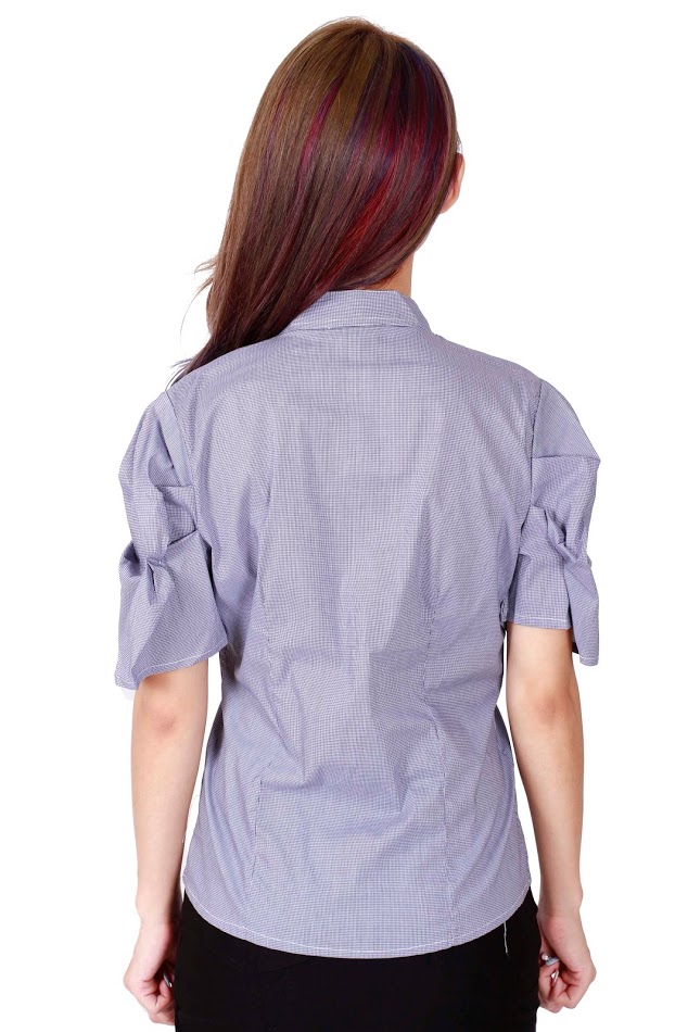 QA-212 Ladies Office Wear Top Dark Blue