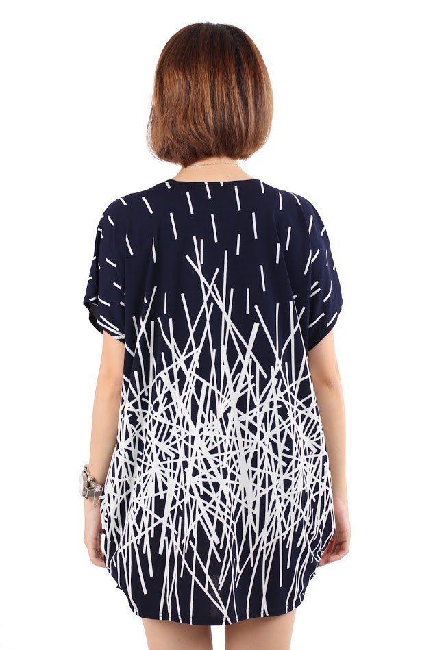 QA-219 Trendy Women Top Navy Blue