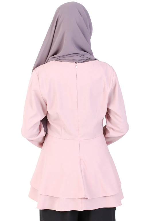 QA-236 Pretty Women Peplum Top Pink