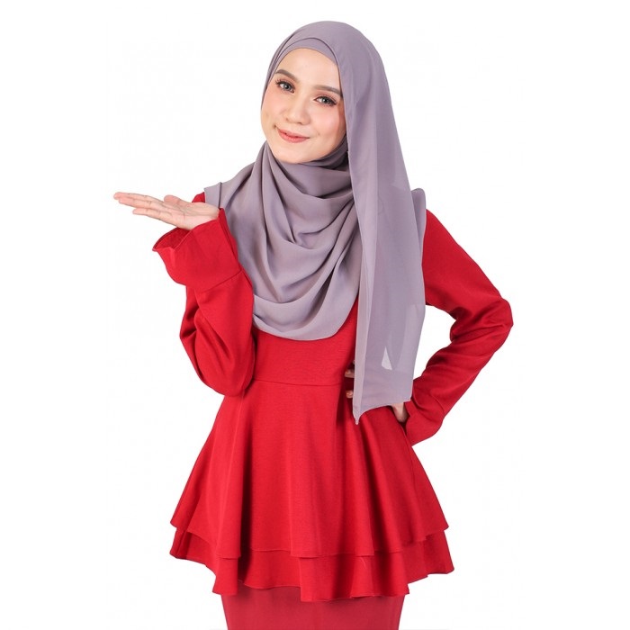 QA-236 Pretty Women Peplum Top Red 