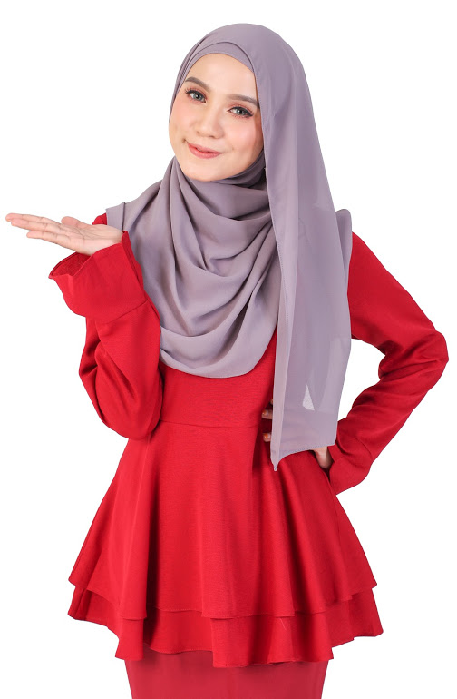 QA-236 Pretty Women Peplum Top Red 
